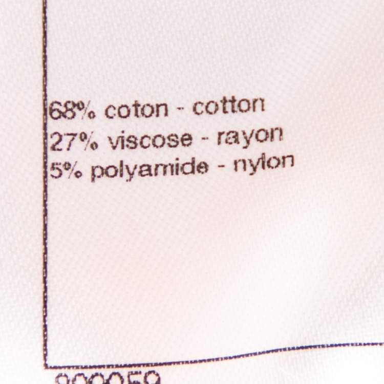 Pre Owned Chanel Light Pink Floral Lace Button Front Shirt XL