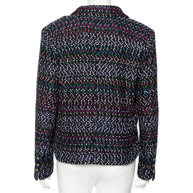 Pre Owned Chanel Multicolored Tweed Single Breasted Blazer XL