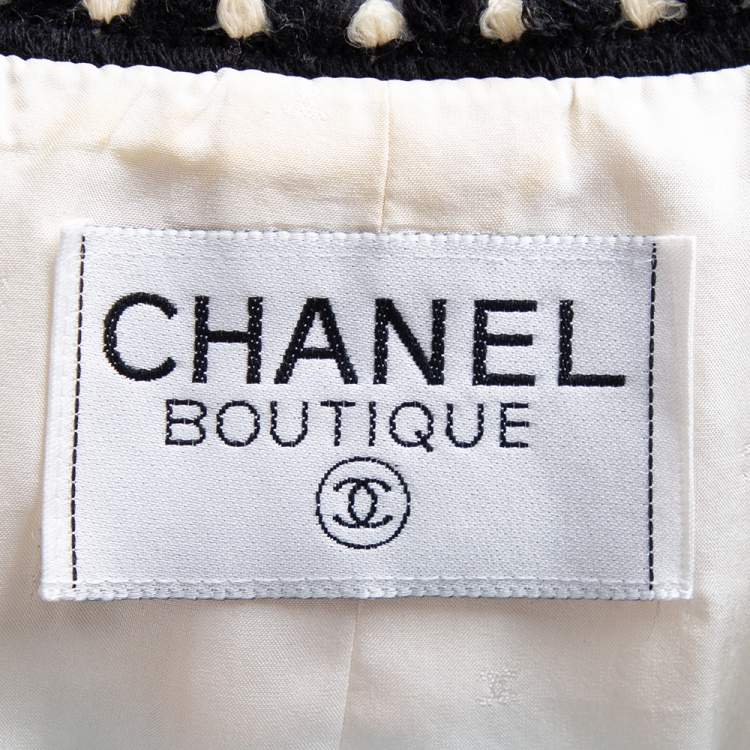 Pre Owned Chanel Boutique Vintage Cream Tweed Contrast trim Button Front Sleeveless Vest M