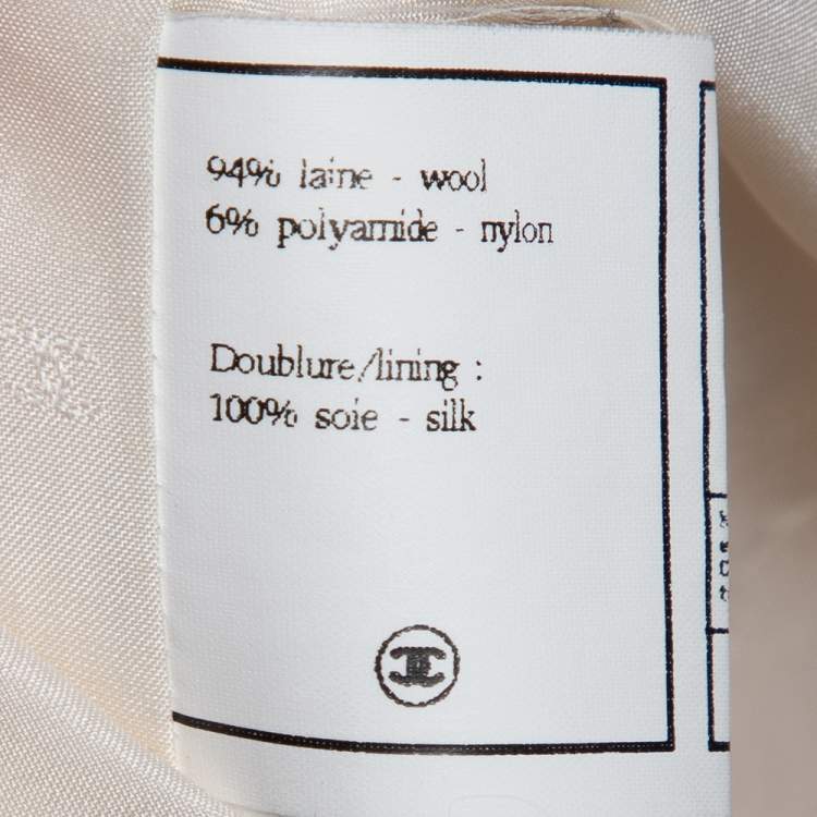 Pre Owned Chanel Boutique Vintage Cream Tweed Contrast trim Button Front Sleeveless Vest M