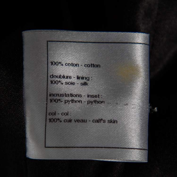 Pre Owned Chanel Black Velvet & Leather Inset Embellished Single Breasted Blazer M