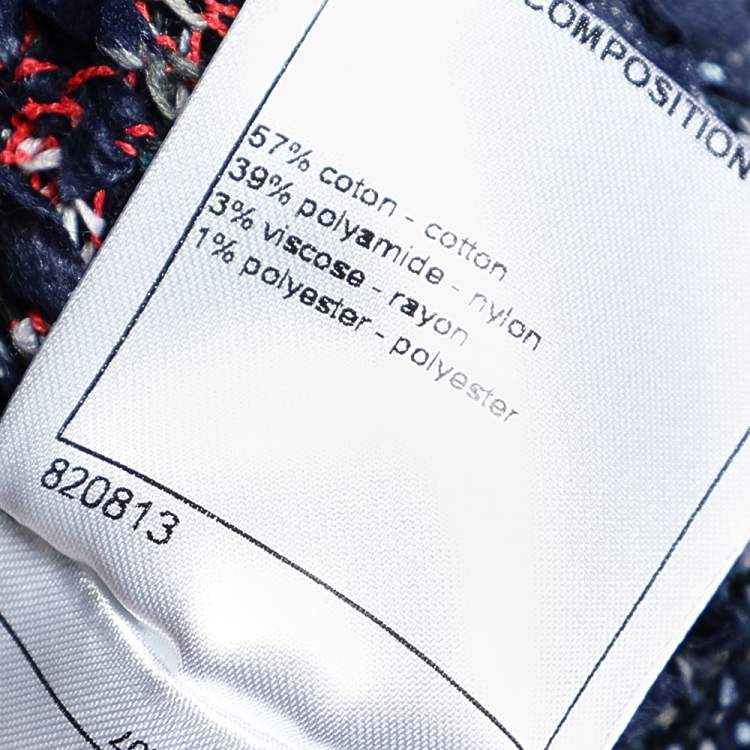 Pre Owned Chanel Multicolor Cotton Knit Ribbon Detail Sweater Top M