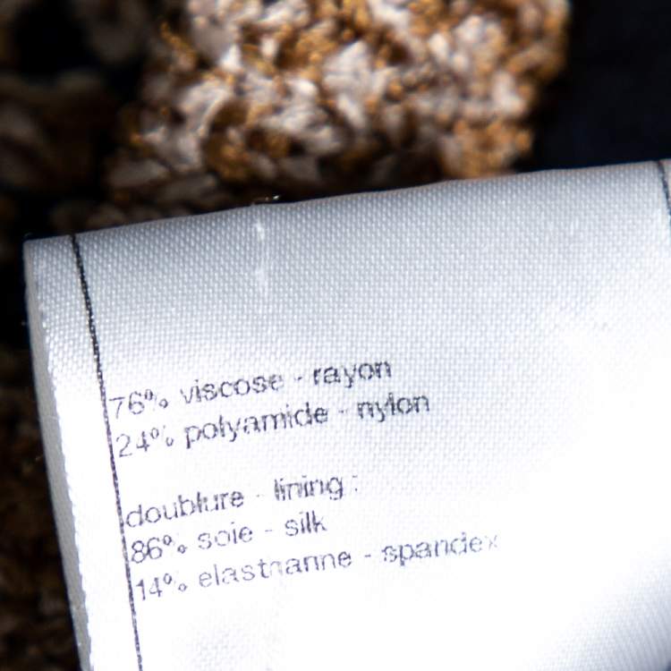 Pre Owned Chanel Beige & Blue Tweed Open Front Jacket & Short Skirt Set M