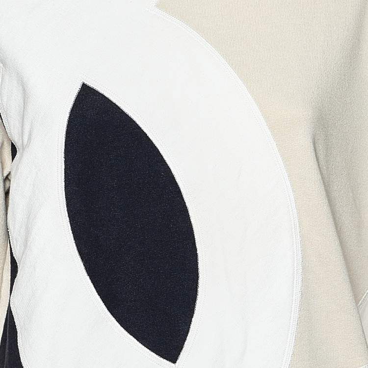 Pre Owned Chanel Colorblock Logo Embroidered Cotton Crewneck Sweatshirt M