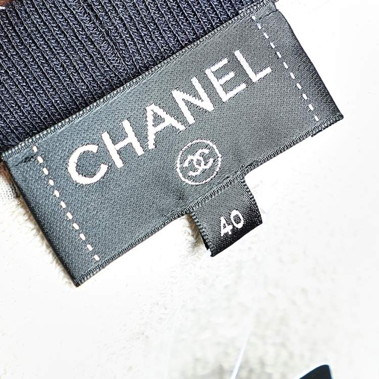 Pre Owned Chanel Colorblock Logo Embroidered Cotton Crewneck Sweatshirt M