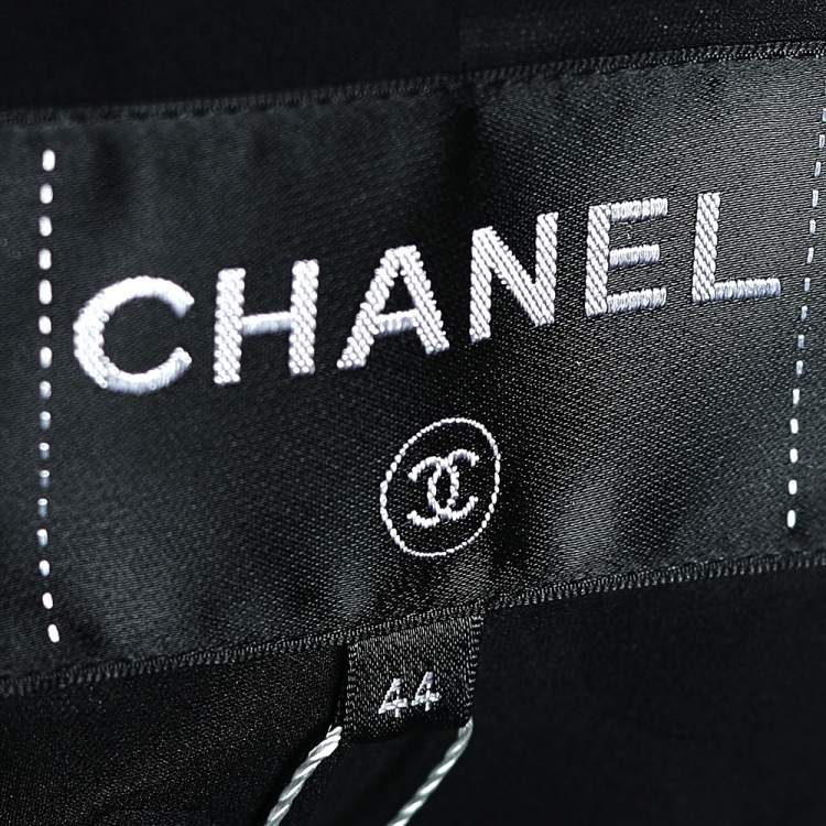 Pre Owned Chanel Black Cotton Belted Button Front Jacket