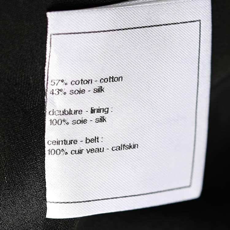 Pre Owned Chanel Black Cotton Belted Button Front Jacket