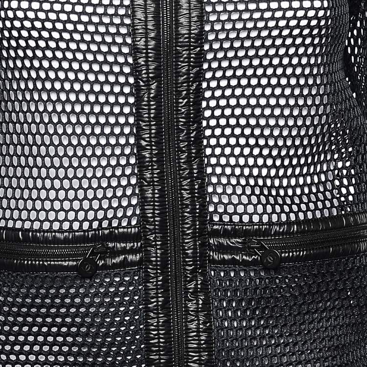 مملوكة مسبقًا Chanel Black Mesh Zip Front Jacket S