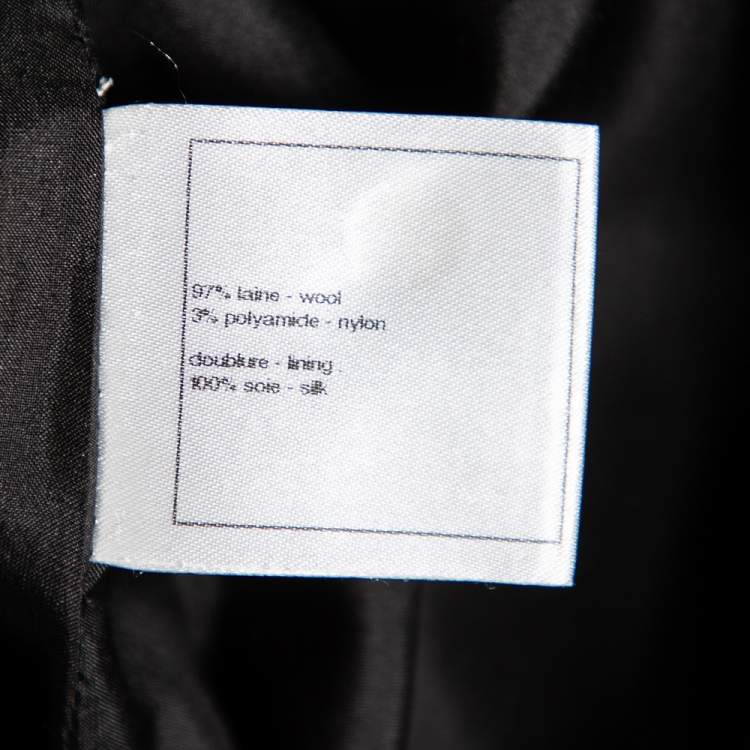 Pre Owned Chanel Black Lurex Tweed Wide Leg Pants S 