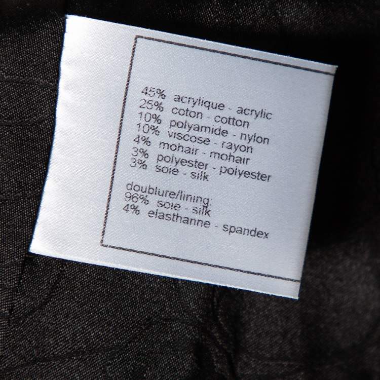 مملوكة مسبقًا Chanel Black Tweed Logo Crest Detail Button Front Jacket S