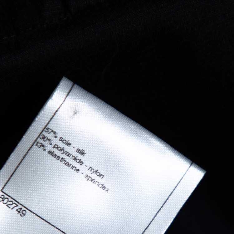 Pre Owned Chanel Black Silk Knit Oversized Hoodie S