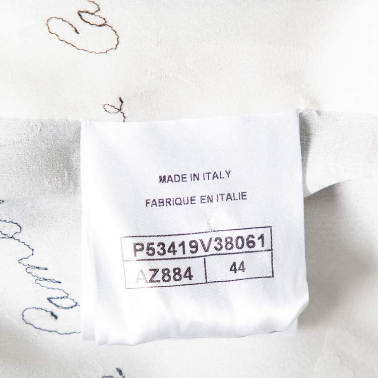 Pre Owned Chanel Rue Cambon Blue Cotton Double Breasted Coat L