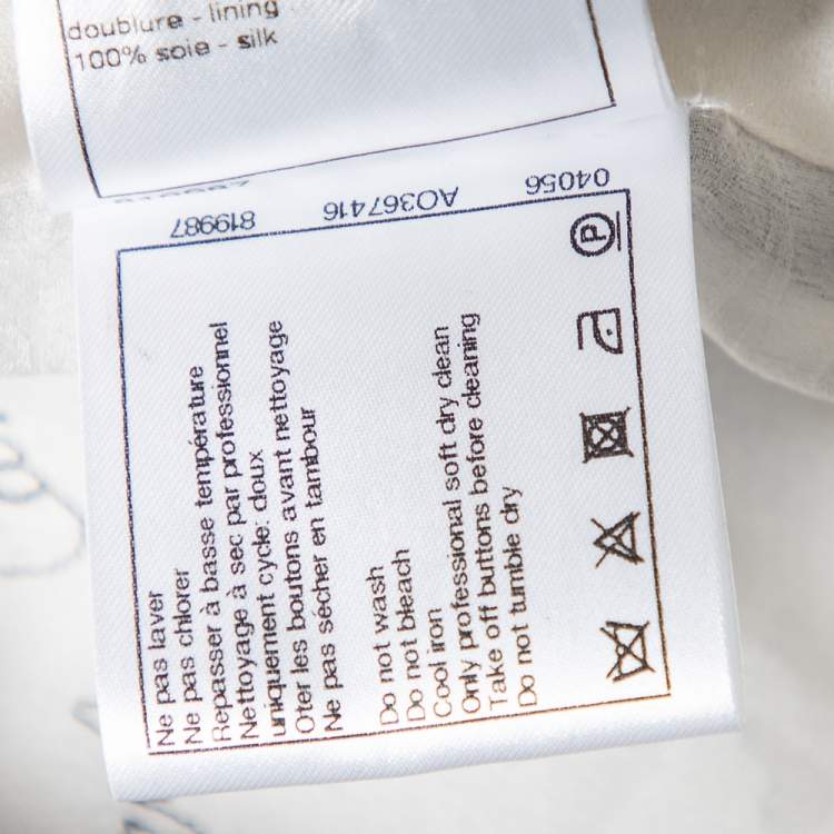 Pre Owned Chanel Rue Cambon Blue Cotton Double Breasted Coat L