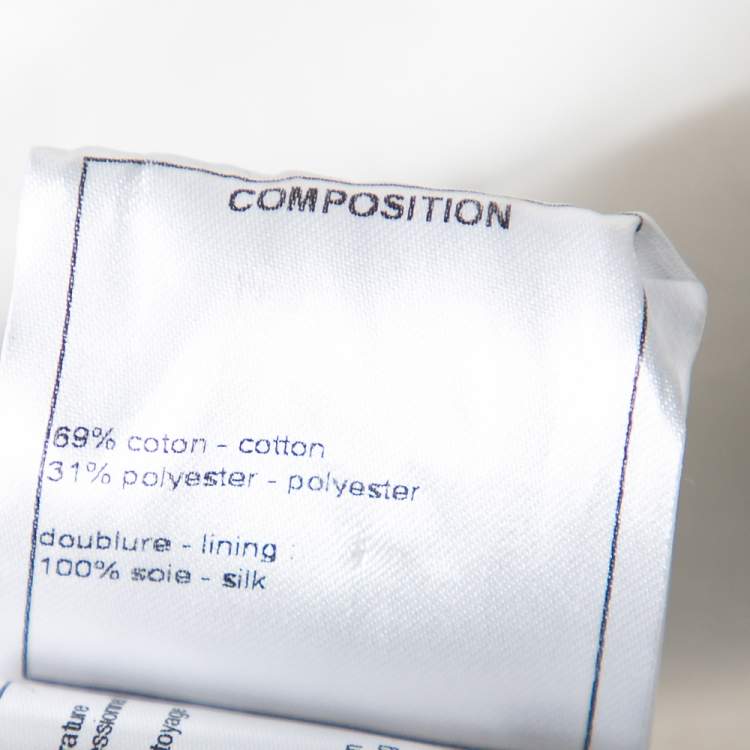 Pre Owned Chanel Rue Cambon Blue Cotton Double Breasted Coat L