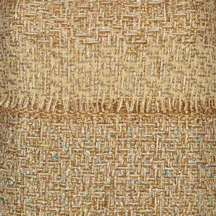 Pre Owned Chanel Metallic Gold Sleeveless Top S