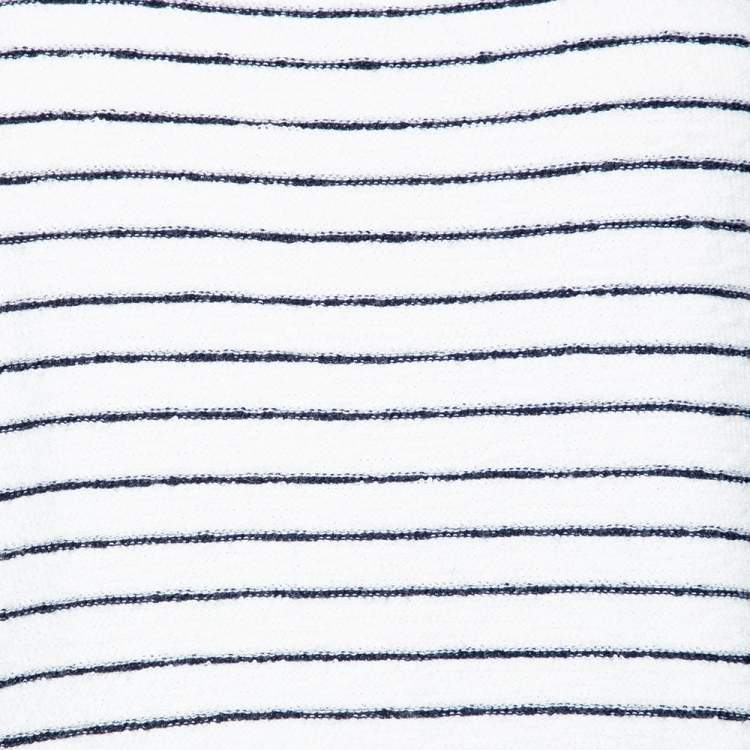 Pre Owned Chanel White Striped Terry Cloth Sleeveless Top M