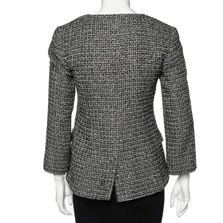 مملوكة مسبقًا Chanel Black Tweed Gripoix Jewel Buttons Long Sleeve Jacket M