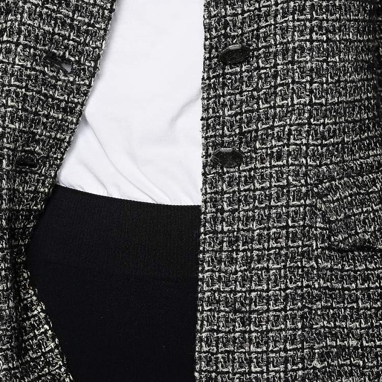 مملوكة مسبقًا Chanel Black Tweed Gripoix Jewel Buttons Long Sleeve Jacket M