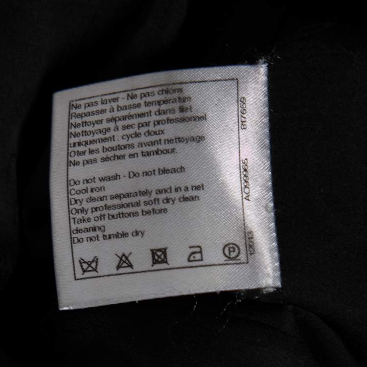 Pre Owned Chanel Black Sateen & Boucle Paneled Mini Dress L