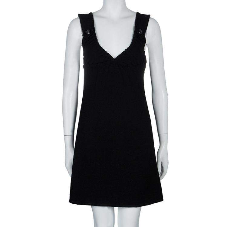 مملوكة مسبقًا Chanel Black Wool Sleeveless Dress S