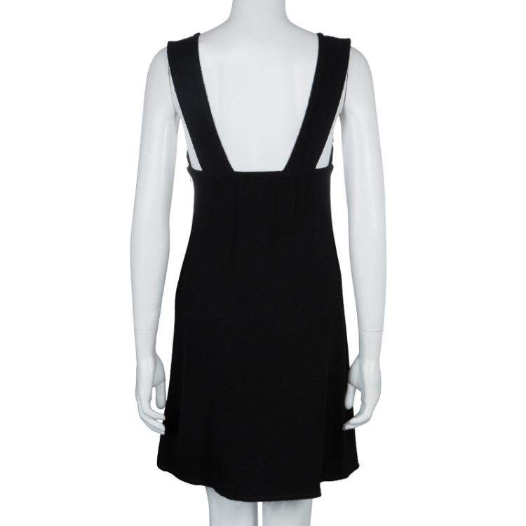 مملوكة مسبقًا Chanel Black Wool Sleeveless Dress S