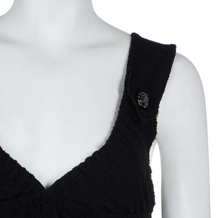 مملوكة مسبقًا Chanel Black Wool Sleeveless Dress S