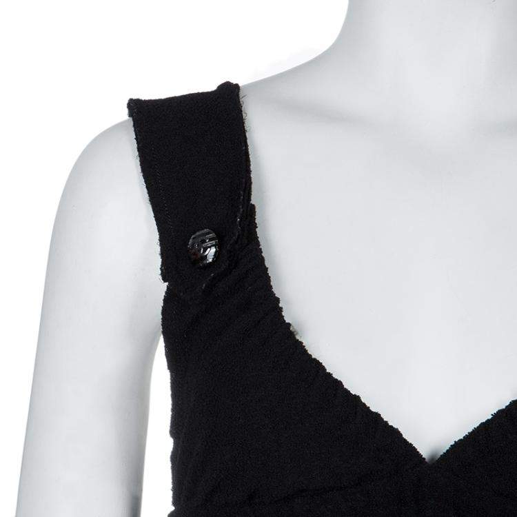 مملوكة مسبقًا Chanel Black Wool Sleeveless Dress S