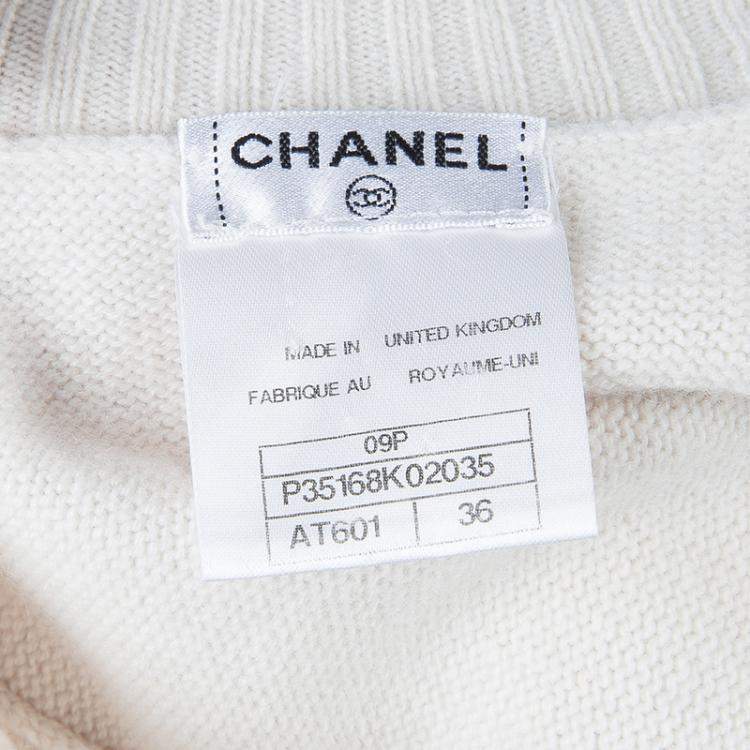Pre Owned Chanel Cream Cashmere Vest S