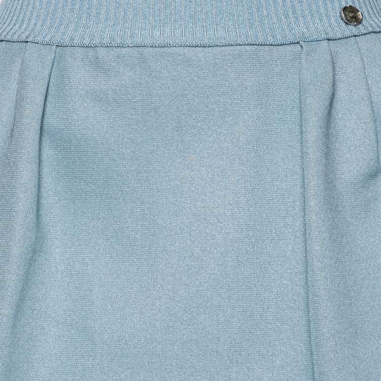 مملوكة مسبقًا Chanel Light Blue Mesh Pleated Puff Skirt S