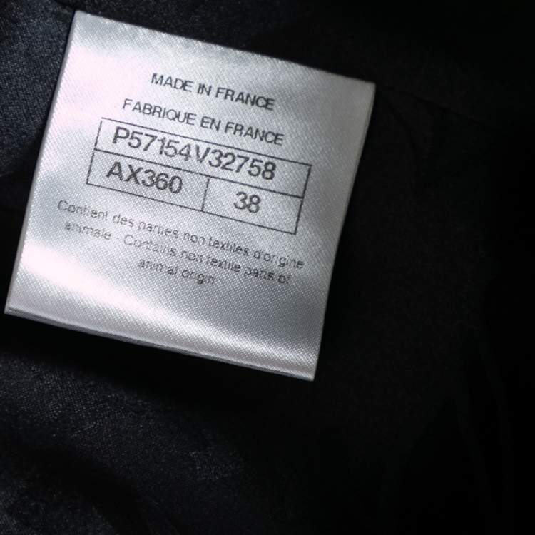 Pre Owned Chanel Black Wool Double Breasted Coat M