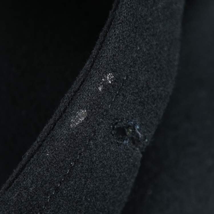 Pre Owned Chanel Black Wool Double Breasted Coat M