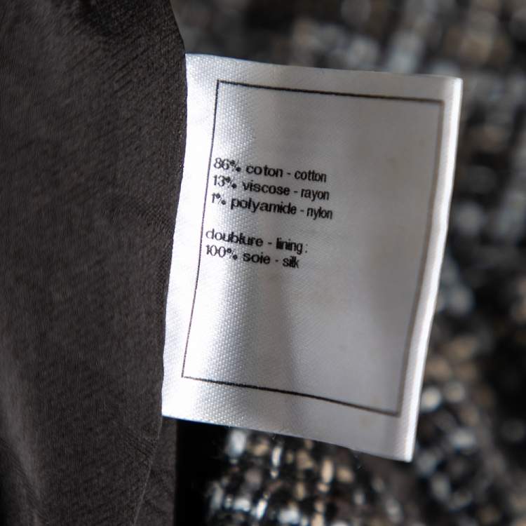 Pre Owned Chanel Black Tweed Box Pleated Mini Skirt M