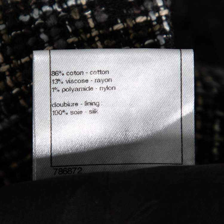 Pre Owned Chanel Black Tweed Box Pleated Mini Skirt M