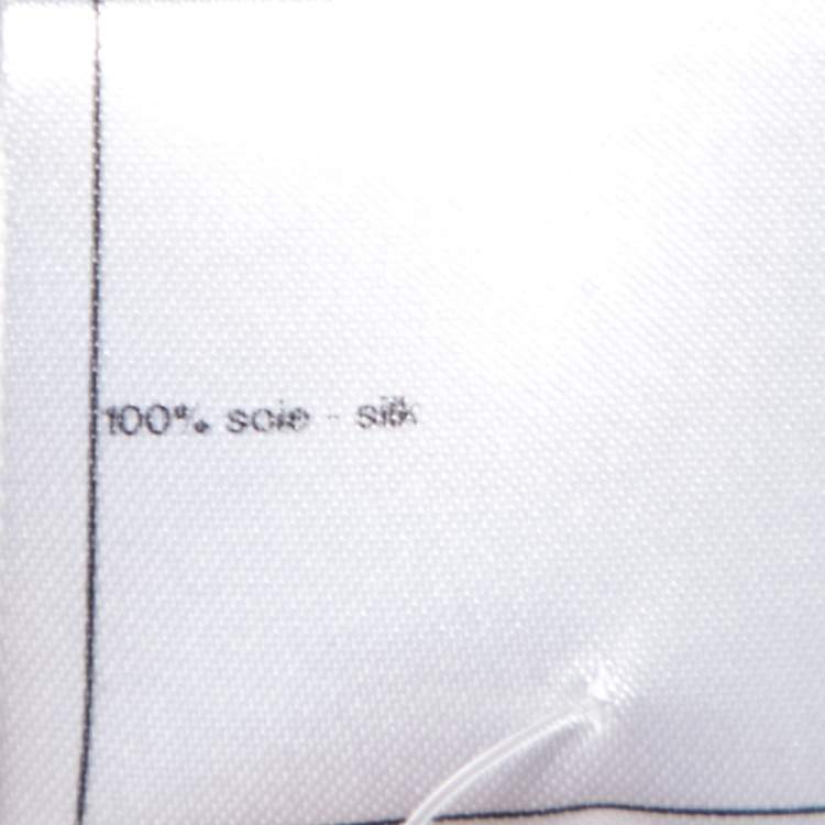 Pre Owned Chanel Black & Pink Printed Satin Silk Button Front Shirt M 