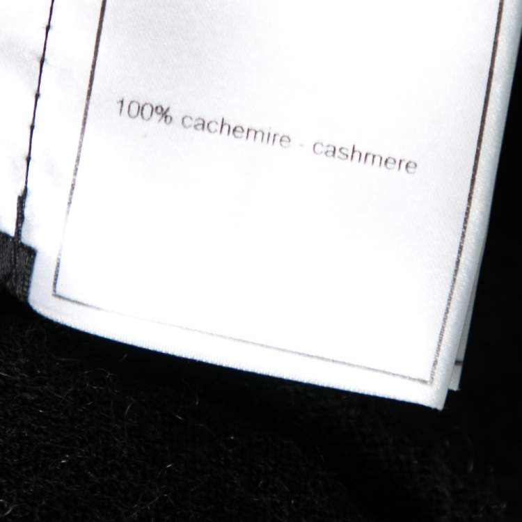 Pre Owned Chanel Dark Grey Cashmere Sleeveless Cardigan M