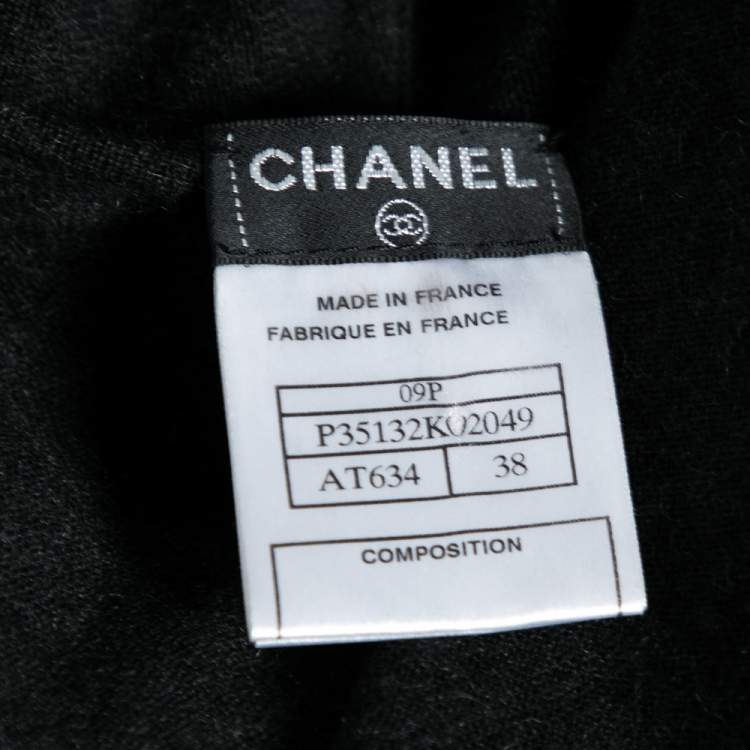 Pre Owned Chanel Dark Grey Cashmere Sleeveless Cardigan M