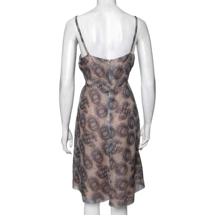 Pre Owned Chanel Multicolor CC Printed Silk Sleeveless Mini Dress M