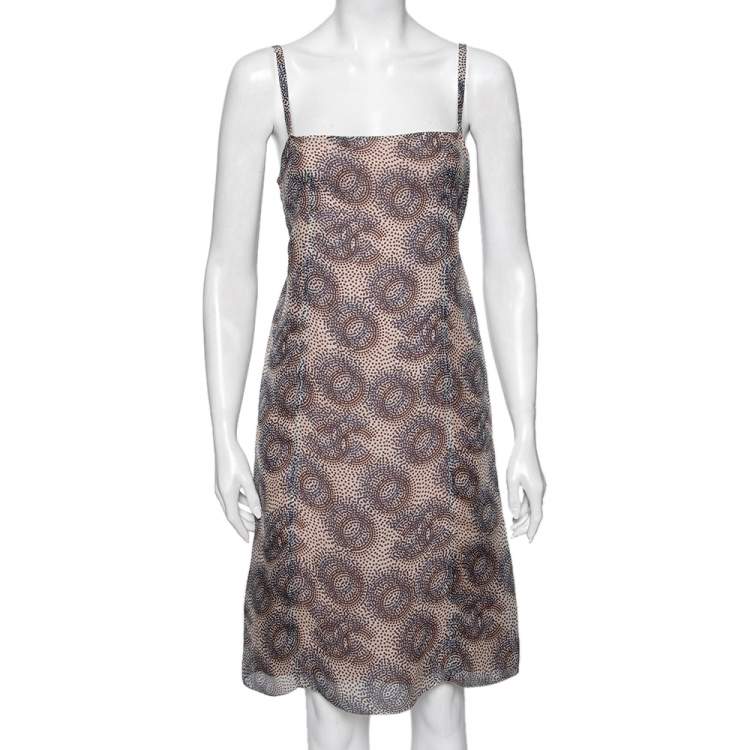 Pre Owned Chanel Multicolor CC Printed Silk Sleeveless Mini Dress M
