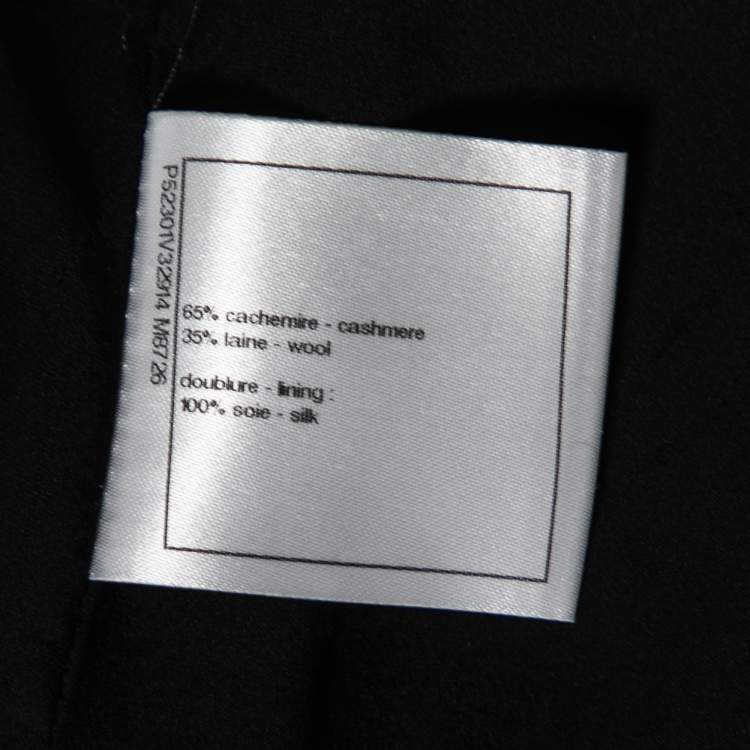 Pre Owned Chanel Monochrome Patterned Cashmere & Wool Button Front Jacket M