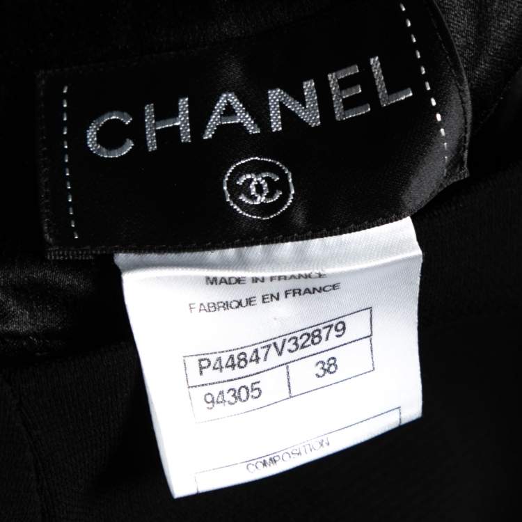 Pre Owned Chanel Black Stretch Knit Cut-Out Back Detail Midi Dress M 