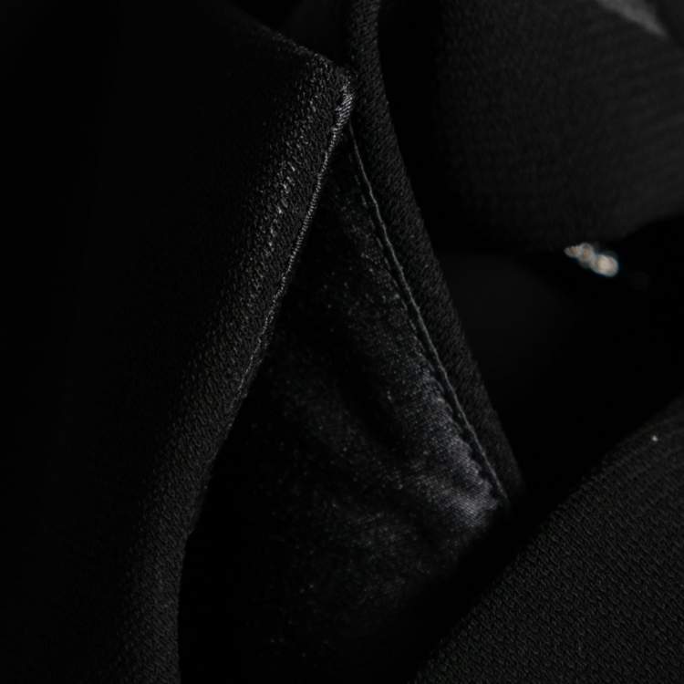 Pre Owned Chanel Black Stretch Knit Cut-Out Back Detail Midi Dress M 