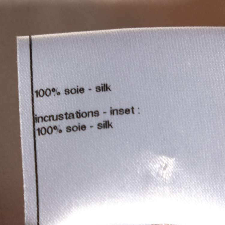 Pre Owned Chanel Ivory Satin Silk Bow Applique Detailed Button Front Blouse S