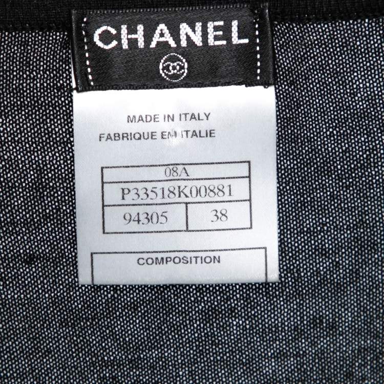 Pre Owned Chanel Black Cashmere Hardware Appliqued Sweater M