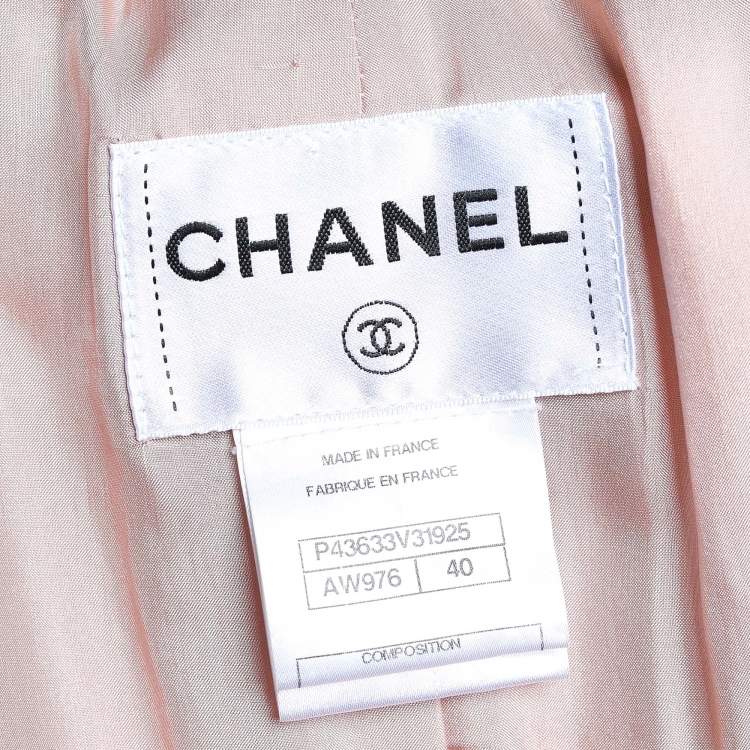 مملوكة مسبقًا Chanel Salmon Pink Tweed Wool Tailcoat M
