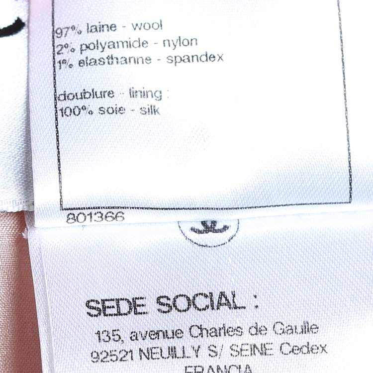 مملوكة مسبقًا Chanel Salmon Pink Tweed Wool Tailcoat M