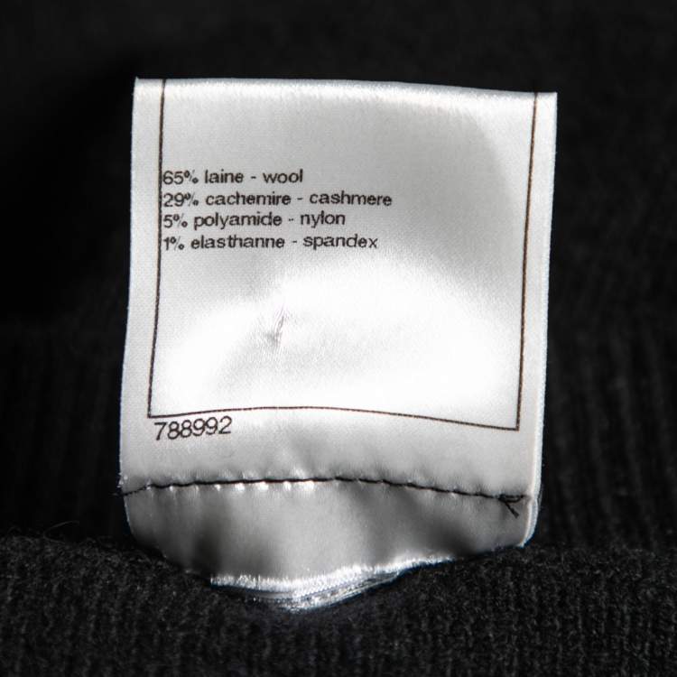 Pre Owned Chanel Black Knit Belted Midi Dress M