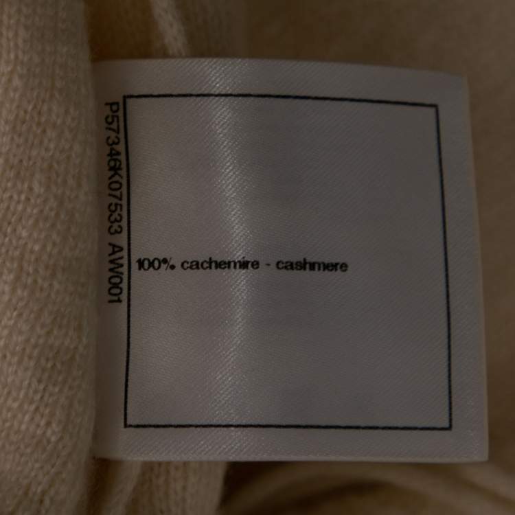 مملوكة مسبقًا Chanel Cream Patterned Cashmere Pocket Detailed Skirt L