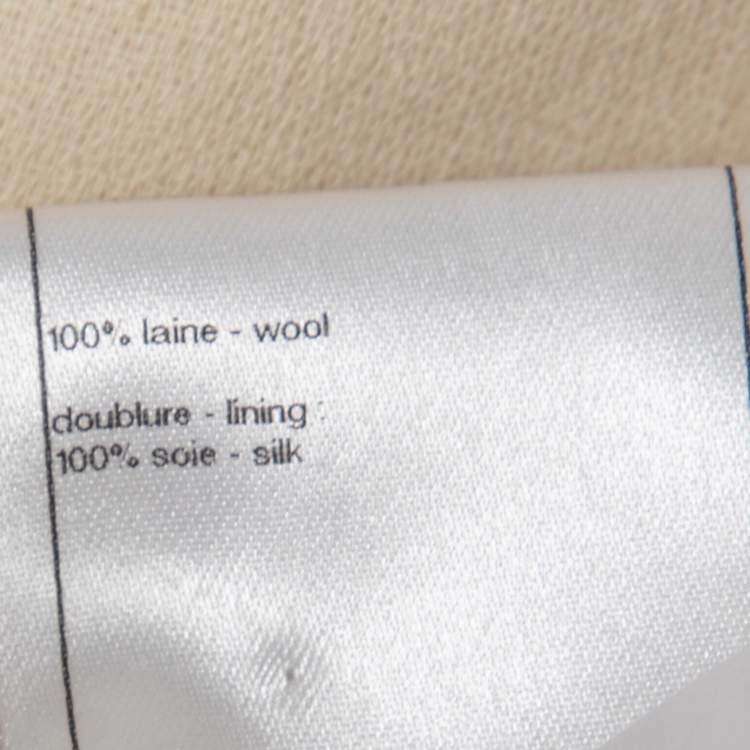 Pre Owned Chanel Cream Wool Pencil Skirt S