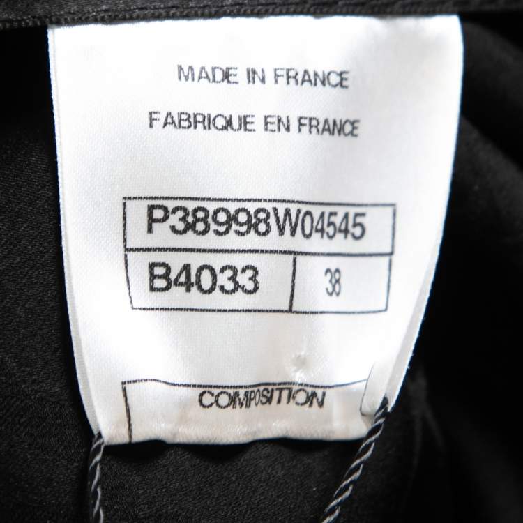 Pre Owned Chanel Black Tweed Long Sleeve Jacket M