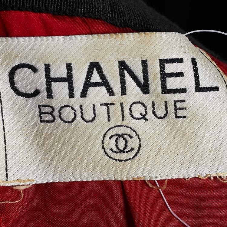 Pre Owned Chanel Red Tweed Button Front Jacket M